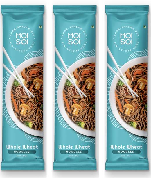 MOI SOI Whole Wheat Noodles Pack of 3|No Preservatives|Not Fried Hakka Noodles Vegetarian