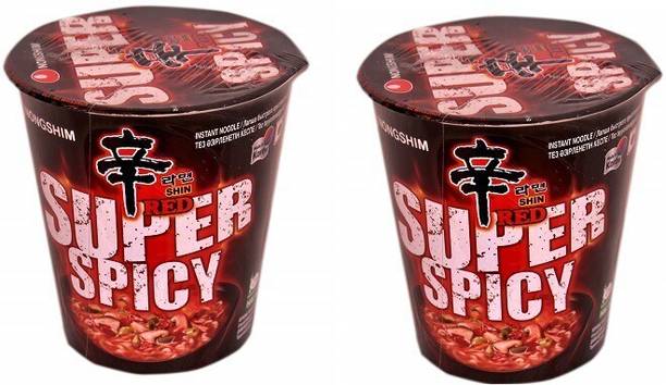 Nongshim Red Super Spicy Cup Noodles 68gm (Pack of 2) (Imported) Cup Noodles Non-vegetarian