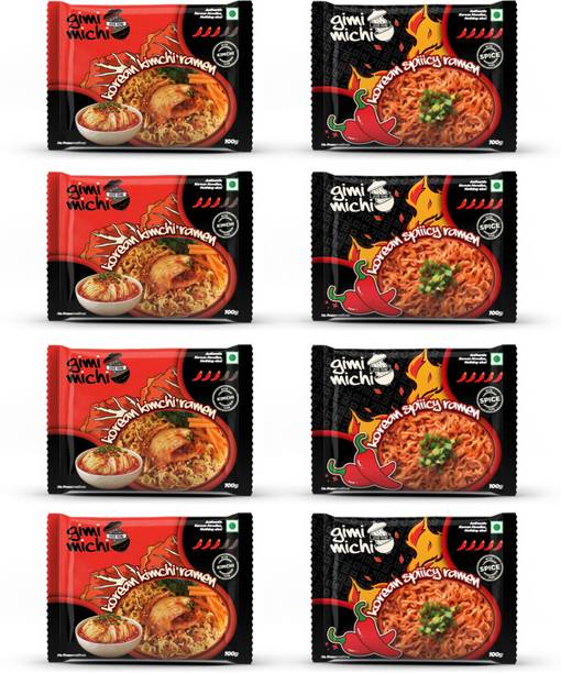 Gimi Michi Spiiicy Ramen + Korean Kimchi Ramen Instant Noodles