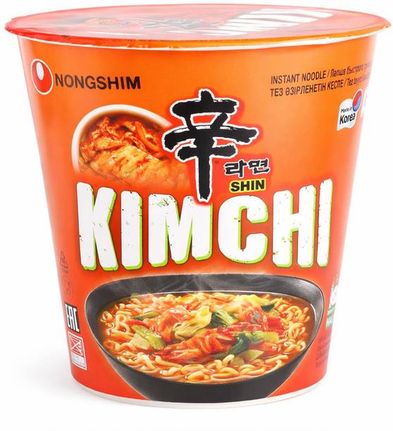 Nongshim Shin Kimchi Instant Cup Noodles Spicy Korean Ramen Soup Bowl Instant Noodles Vegetarian