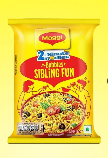 Maggi Pack of 1 Delicious Masala Noodles with Authentic Masala Blend Instant Noodles Vegetarian