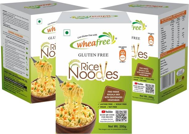 wheafree Rice Noodles - Gluten Free - Pack of 3 (200g each) Instant Noodles Vegetarian