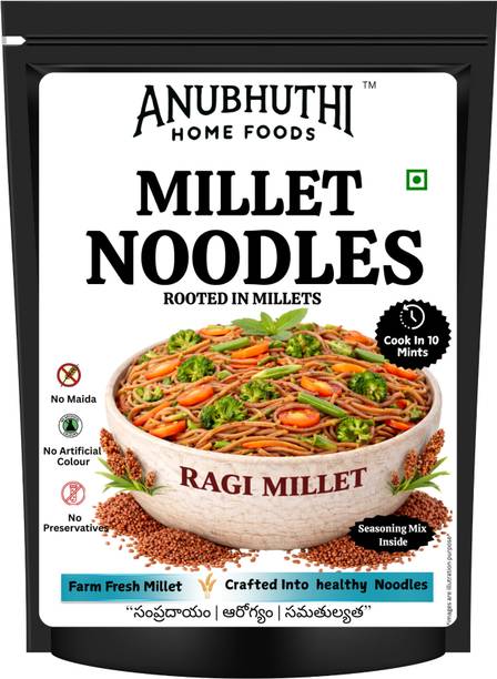 ANUBHUTHI HOME FOODS Ragi Millet Noodles 200g Hakka Noodles Vegetarian