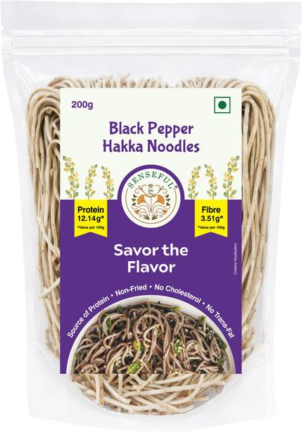 SENSEFUL Black Pepper Noodles - Spice Noodles - Non-Fried, No MSG, Nutritious & Preservative Free Hakka Noodles Vegetarian