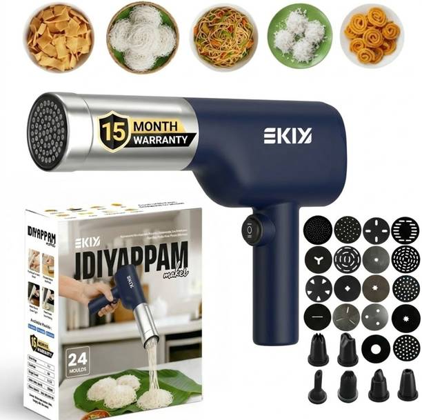 EKIY Electric Noolappam/Idiyappam/Cake/Muruke/Noodles/Pasta Maker 24 in 1 (Blue) Pasta Maker