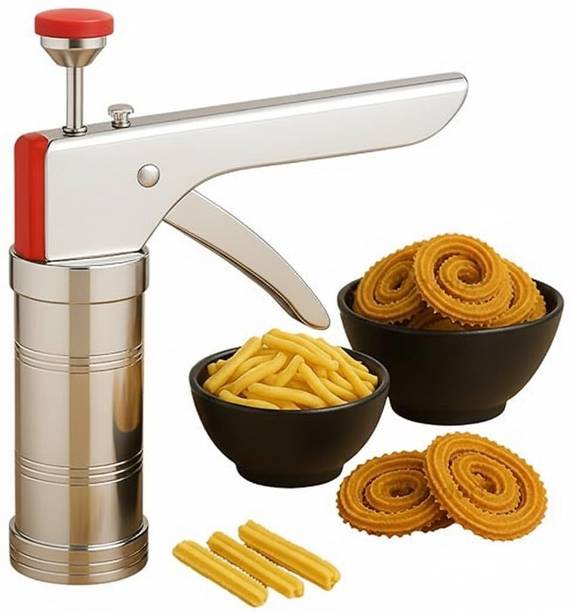 L N STORE Heavy Duty Stainless Steel Chakli Maker Machine with 15 Jali Discs Spaghetti and Pasta Maker
