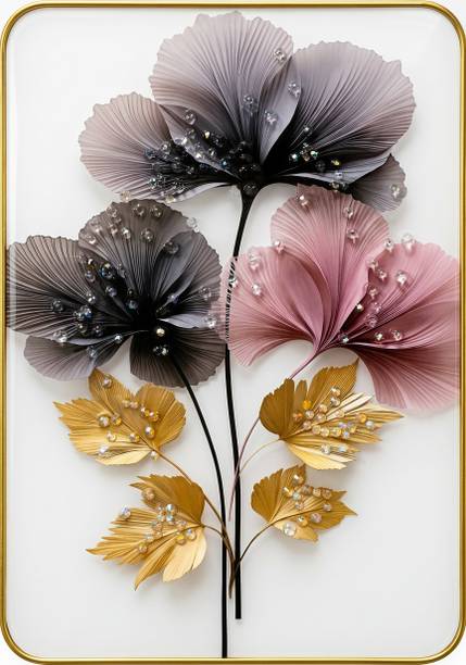 Aakaarika Blooming Garden Floral Luxury Wall Art Panel 3D Painting 18 inch x 12 inch Painting