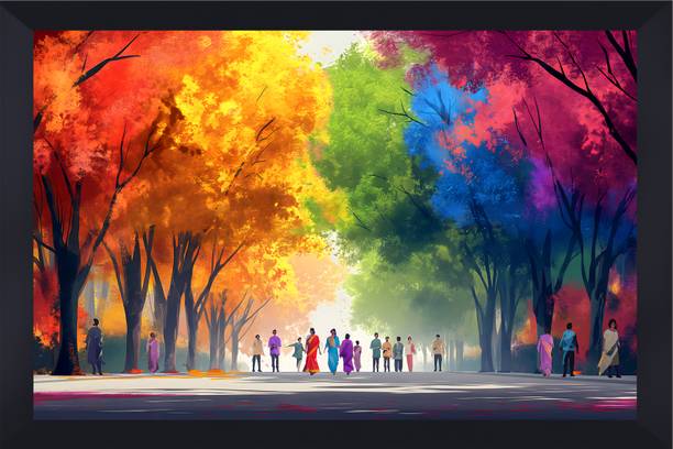 Gita Govinda Family Nature Scenery glossy (BL-SCNRY 37) Digital Reprint 13.5 inch x 10.25 inch Painting