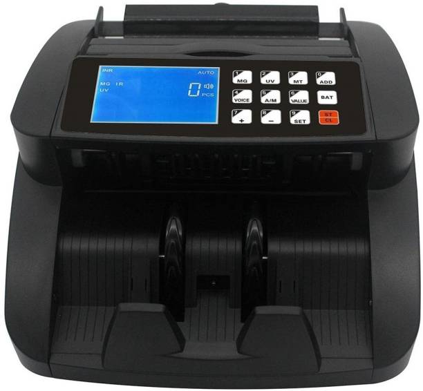 Drop2Kart Bank-Grade LCD Bill Counter- UV/MG Sensor, External LED Display with Calculator Note Counting Machine