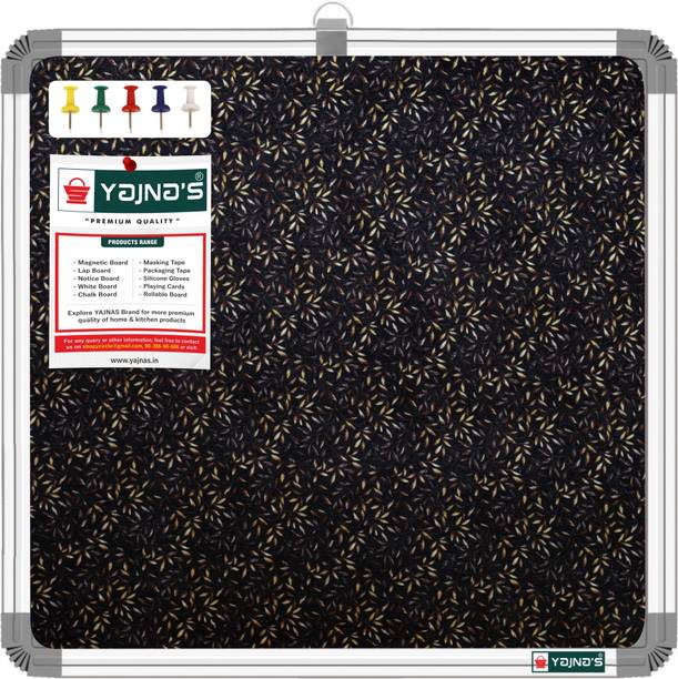 yajnas 28x28 cm 1x1 ft premium golden glow notice board 50 pins study room