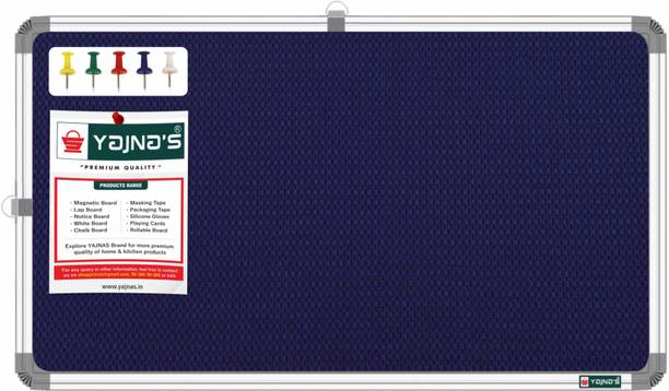 YAJNAS 41x28 CM (1x1.5 Feet) Premium Blue Notice/Soft Board With 50 Pins For Study Room Notice Board