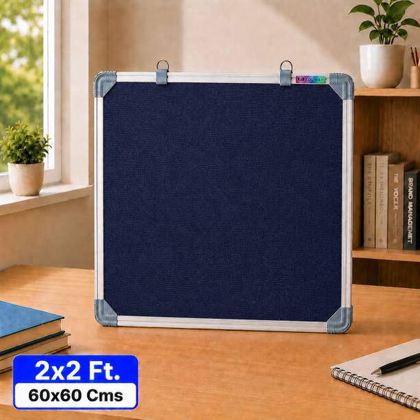 Eduway 2x2 Ft. Pin Up/Display High Resilience Foam Fabric with (20 Push Pins) Notice Board