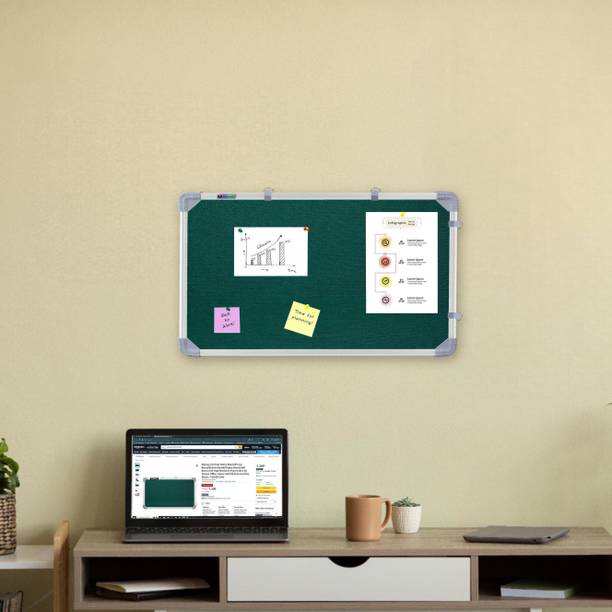 Eduway 1x2 Ft. Pin Up/Display High Resilience Foam Fabric with (20 Push Pins) Notice Board