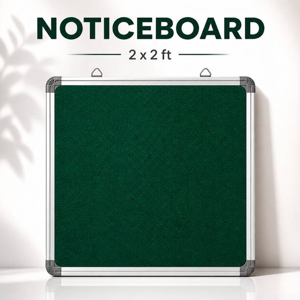 Writezy 2x2ft Notice Board with Aluminium Frame for Notes, Photos & Important Reminders Notice Board