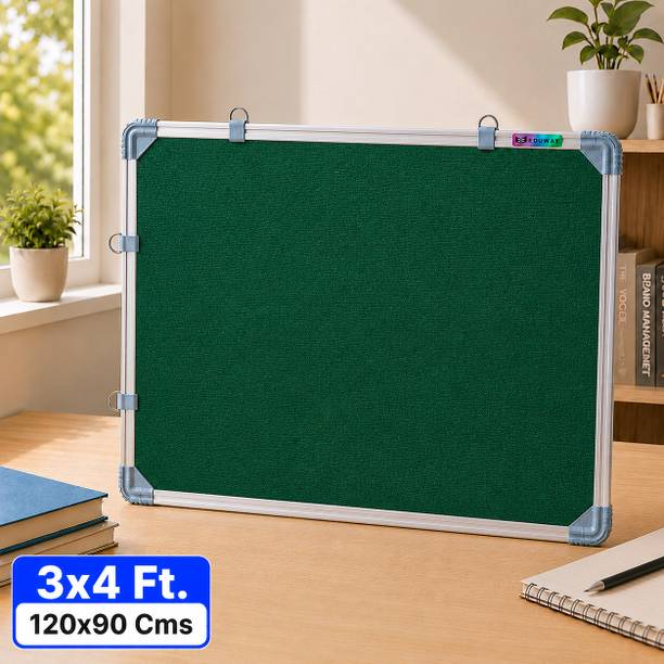 Eduway 3x4 Ft. Pin Up/Display High Resilience Foam Fabric with (20 Push Pins) Notice Board