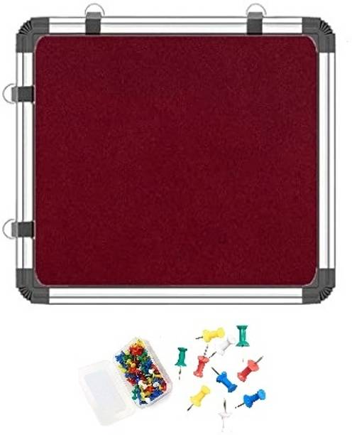 katrik 1x1 Ft Notice Board With 50 Pin for Office, School and Home Notice Board