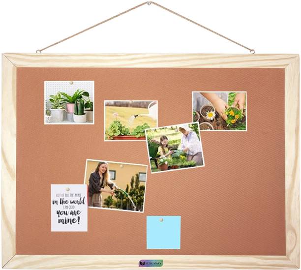 Eduway 12x15 In Wooden Framed Notice Board With Soft Foam Fabric (Brown-30x38) Cms Notice Board&nbsp;&nbsp;(30 cm 38 cm)