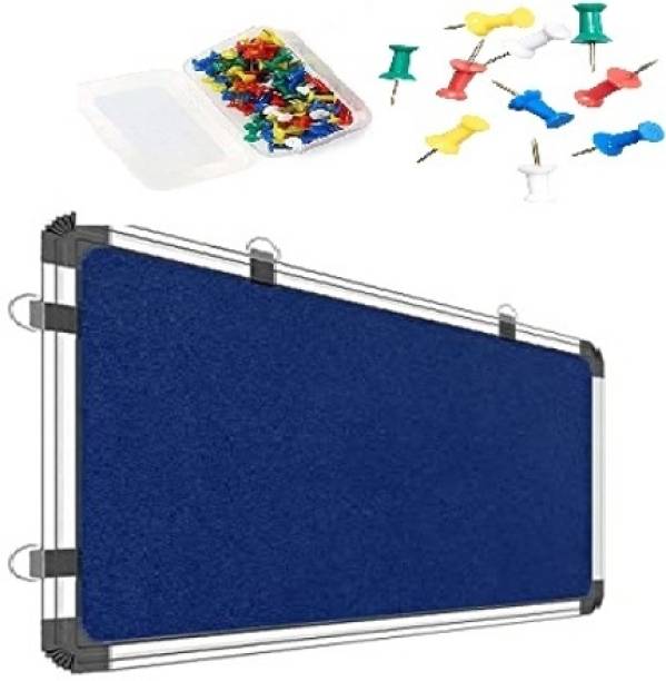 katrik 1x1.5 Ft Notice Board With 50 Pin Box for Office, School and Home Notice Board
