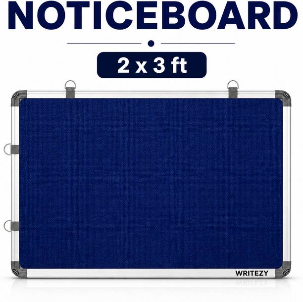 Writezy 2x3ft Wall Mounted Notice Board with Aluminium Frame for Notes Photos Reminders Notice Board