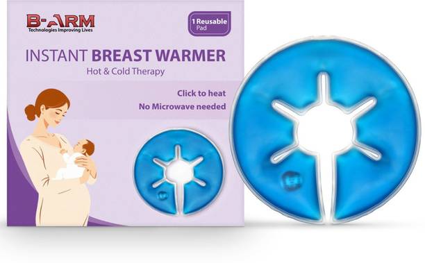 B-Arm Reusable Instant Breast Warmer for Feeding Mothers(Blue)|Click-to-Heat Nursing Breast Pad