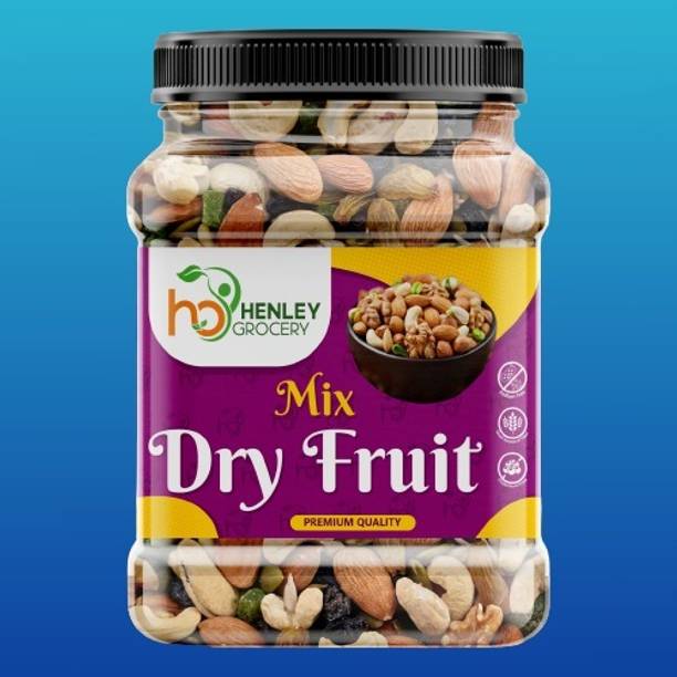 HENLEY Premium Dry Fruits Nut Mix Green & Almonds, Apricots, Cashews and more Assorted Fruit