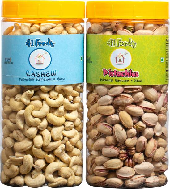 41 foods Dry fruits combo pack of Cashews Pistachios | pista kaju 300 GM Pistachios, Cashews