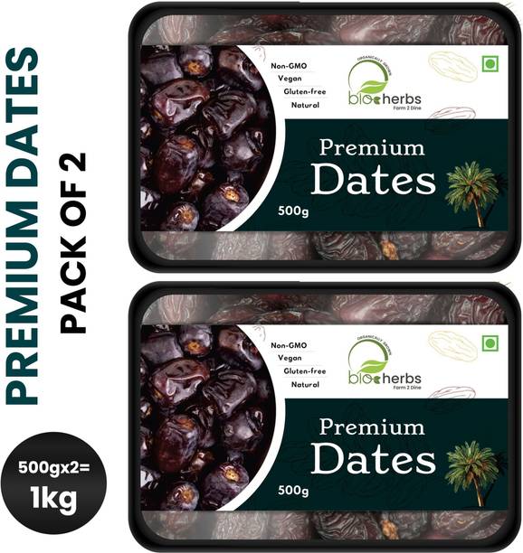 Bioherbs Premium Dates, High Fibre 500g (Pack of 2) Dates