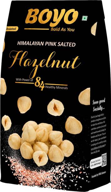 BOYO Roasted Hazelnut 150 gms Himalayan Pink Salted - Hazelnuts for Health, Immunity, Home Recipes and Snacks Hazelnuts