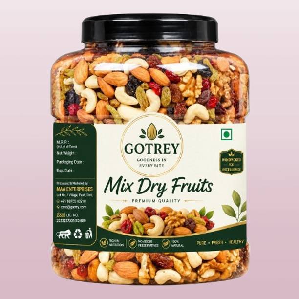 GOTREY Premium Dry Fruit | Nut & Fruit Mix | Crunchy Nuts | Almonds, Cashews, Raisins, Pistachios, Walnuts