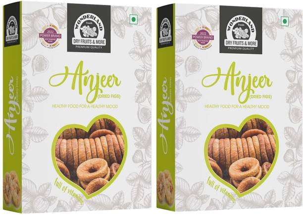 WONDERLAND Foods Anjeer(Dried Figs)400g-Pack of 2(200g Each) Figs