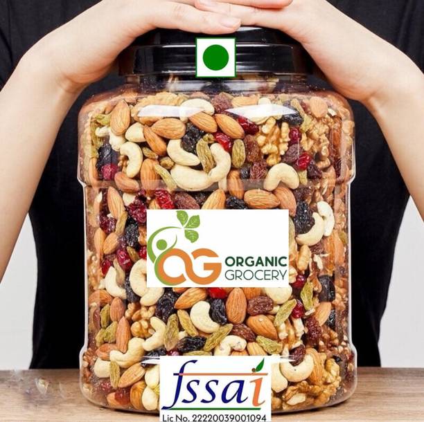 ऑर्गेनिक ग्रॉसरी मिक्स ड्राई फ्रूट्स एंड नट्स आलमंड्स, पिस्ताचियोज़, कैश्यू, एप्रिकॉट (1kg)