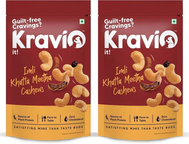 Kravio Premium Imli Khatta Meetha, Roasted Cashew Nuts Dry Fruits Combo pack Cashews