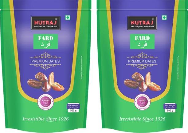 Nutraj Premium Fard Black Dates 1kg (2 x 500g) | Healthy & Nutritious Snacks Dates