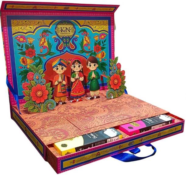 Kajwam Nutts Premium 1kg Dry Fruits Gift Box | Luxury Nuts Hamper | Festive Gift Set Almonds, Cashews, Pistachios, Raisins