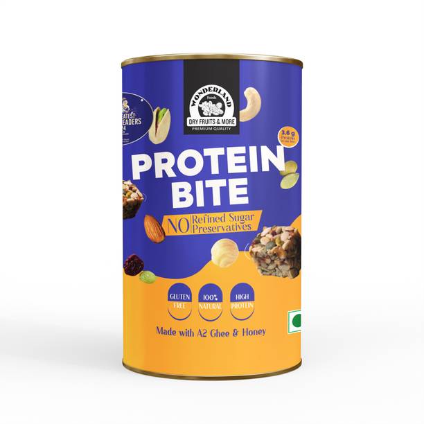 Wonderland Foods Premium Protein Bite 200g High Protein Snack Bites Made with Honey & Pure Ghee Assorted Seeds & Nuts, Hazelnuts, Almonds, Cashews, Pistachios, Raisins, Cranberries