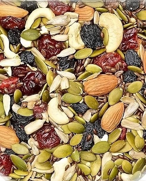 ZION Organic Mixed Dry Fruits 1Kg Pack Healthy Trail Mix dry fruits Assorted Seeds &amp; Nuts