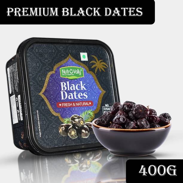 NutroVally Premium Black Dates for Strong Bones | 100% Fresh & Natural | Antioxidants Rich Dry Dates