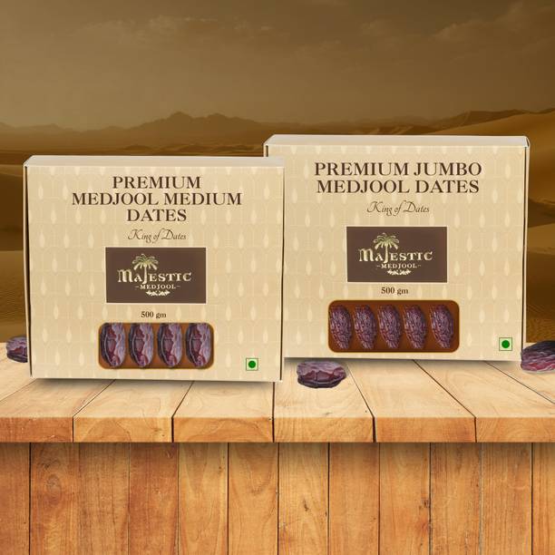 Majestic Medjool Daily Delight Pack Medjool Dates | Jumbo & Medium Medjool Dates 500g + 500g Dates