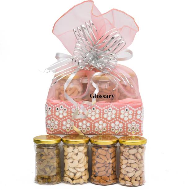 Glossary DRY FRUIT &NUT GIFT HAMPER/BASKET/BO X/PACK 500GM Cashews, Almonds, Pistachios, Raisins