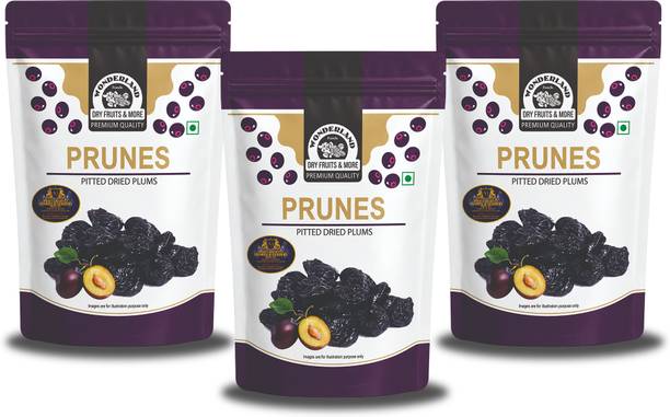 WONDERLAND Foods(Device) Dried Pitted Prunes 600gm (Pack of 3 * 200g Each) Prunes