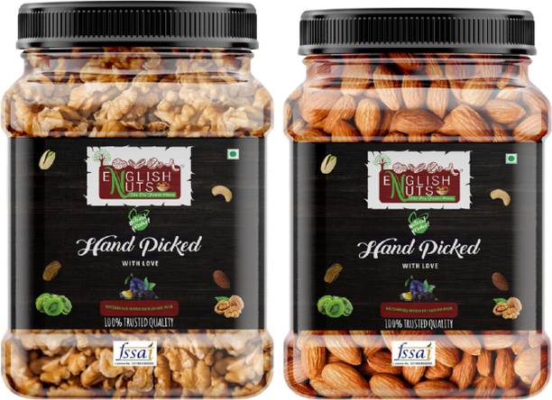 ENGLISH NUTS Dry Fruits Combo Pack Of Californian Almonds Akhrot 400 GM | Badam Akhrot Giri | Walnuts, Almonds