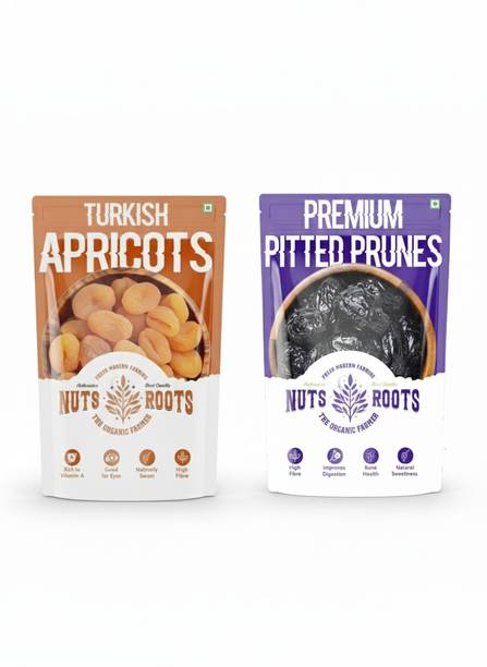 Nuts&Roots Turkish Apricots & Premium Pitted Prunes | 2*100g Apricots, Prunes