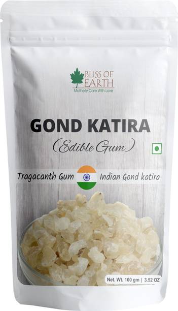 ब्लिस ऑफ अर्थ गोंड कतीरा प्योर ऑर्गेनिक एडिबल गम ट्रैगकैंथ गम गोंड फॉर लड्डू मेकिंग