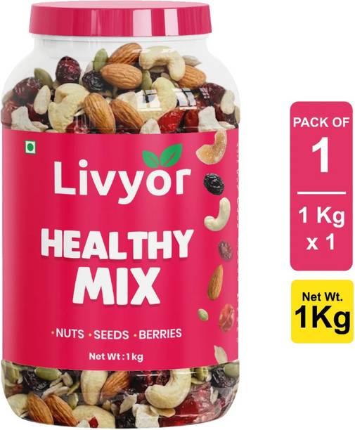 LIVYOR Healthy Mix Nuts, Seeds and Berries Combo Pack, Mixed Dry Fruits