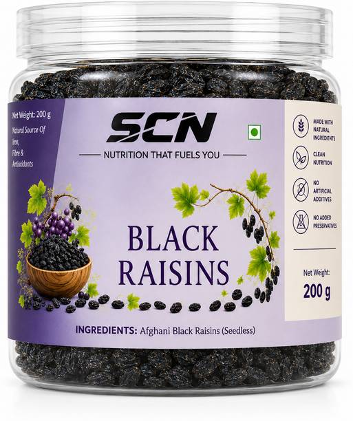 SSN SCN Premium Afghani Black Raisins 250g| Natural Dried Grape Raisins