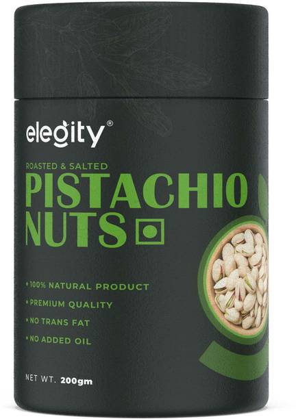 Elegity Salted Pistachios -Papertube (200 gm) | Namkeen Pista Dry Fruit Pistachios