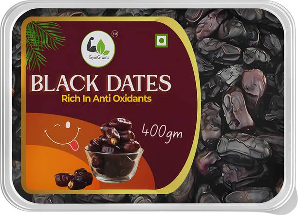 GymGrains Premium Black Dates | Antioxidant & Energy-Boosting Dates for Strong Bones 400 g Dates