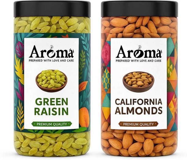 Aroma Dry Fruits Combo Pack | Handpicked Premium Selection | Natural Energy Booster Almonds, Raisins