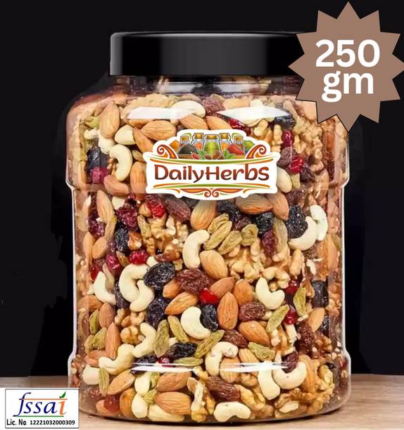 DAILYHERBS Mix Dry Fruit | Panchmeva | 250gm | A Almonds, Cashews, Raisins, Apricots, Assorted Seeds & Nuts