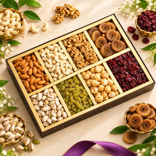 WINNI CELEBRATE RELATIONS Luxury Dry Fruits Gift Box | Healthy Snack Protein Rich | Diwali Gift Hamper| Almonds, Apricots, Cashews, Cranberries, Figs, Pistachios, Raisins, Walnuts